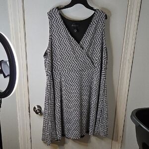 Lane Bryant Size 26 Black With White Dot Dress